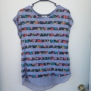 Cato striped floral top